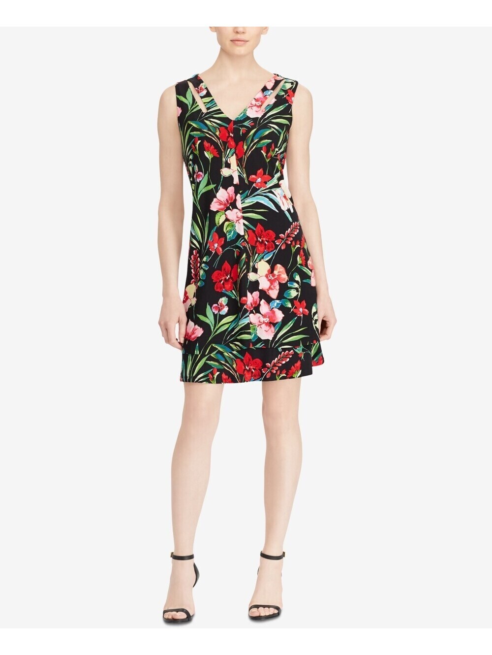 American Living Womens Floral Print Fit And Flare Dress Size 2